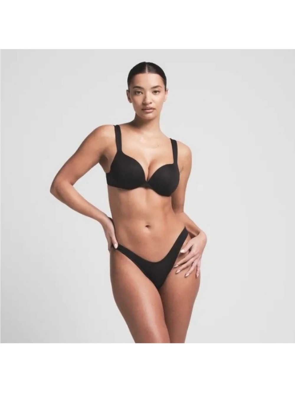 Skims Black Push-Up Swim Top Size 13